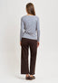 Pantalone in punto milano con tasche retro - MARRONE