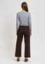 Pantalone in punto milano con tasche retro - MARRONE