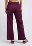 Ponte knit trousers with back pockets - BORDEAUX