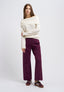 Ponte knit trousers with back pockets - BORDEAUX