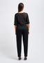 Pantalone carrot a vita alta - NERO