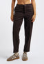 Pantalone carrot a vita alta - MARRONE