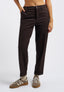 Pantalone carrot a vita alta - MARRONE