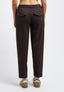 Pantalone carrot a vita alta - MARRONE