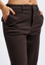 Pantalone carrot a vita alta - MARRONE