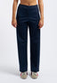 Pantalone dritto in tessuto diagonale - BLU
