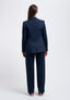 Pantalone dritto in tessuto diagonale - BLU