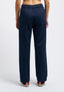 Pantalone dritto in tessuto diagonale - BLU