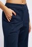 Pantalone dritto in tessuto diagonale - BLU