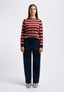 Pantalone dritto in tessuto diagonale - BLU