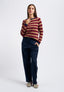 Pantalone dritto in tessuto diagonale - BLU