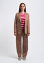 Straight-leg twill trousers - CAMEL