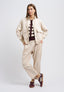 Pantalone punto milano con pince - AVORIO