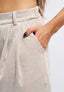 Pantalone in velluto crop con pinces - AVORIO