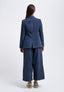 Pantalone in velluto crop con pinces - BLU