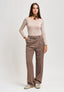 Pantalone palazzo con pinces - FANGO