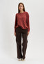 Pantalone palazzo tinto capo - MARRONE
