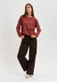 Pantalone palazzo tinto capo - MARRONE