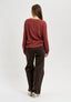 Pantalone palazzo tinto capo - MARRONE