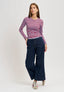 Jeans alla caviglia con elastico retro - BLU