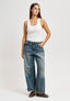 Jeans slavato gamba ampia - JEANS