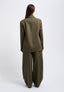 Oversized palazzo trousers with front pleats - MILITARY GREEN