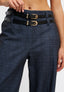 Pantalone a quadri con doppi passanti - GRIGIO MEDIO