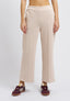 Cropped velvet trousers - IVORY
