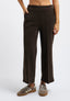 Cropped velvet trousers - BROWN