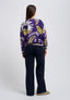 Pantalone in velluto con gamba ampia - BLU
