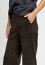 Pantalone in punto milano a quadri - MARRONE
