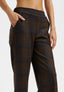 Pantalone in punto milano a quadri - MARRONE