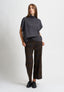 Pantalone in punto milano a quadri - MARRONE