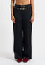 Pantalone ampio tinta unita con doppi passanti - NERO
