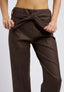 Pantalone punto milano con fusciacca - MARRONE