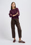 Pantalone punto milano con fusciacca - MARRONE