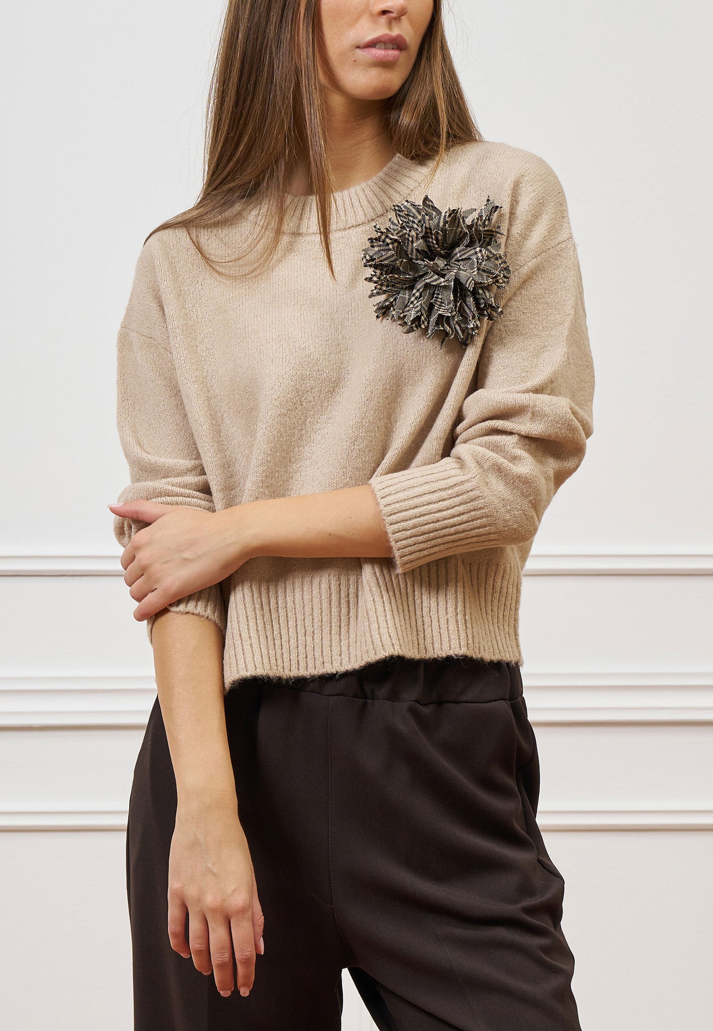 Pantalone cropped con elastico