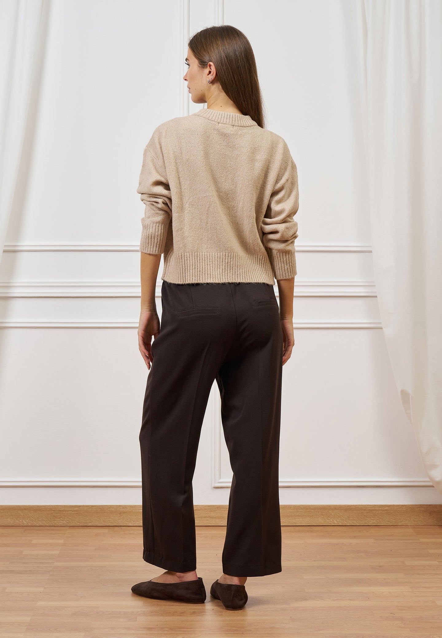 Pantalone cropped con elastico