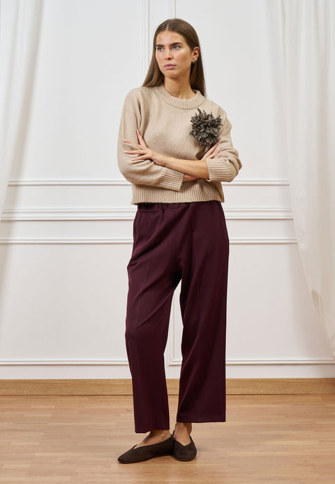 Pantalone cropped con elastico