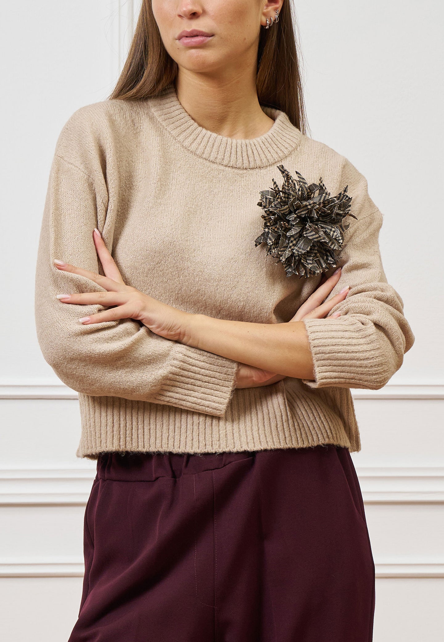 Pantalone cropped con elastico