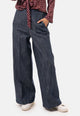 Pantalone palazzo effetto denim