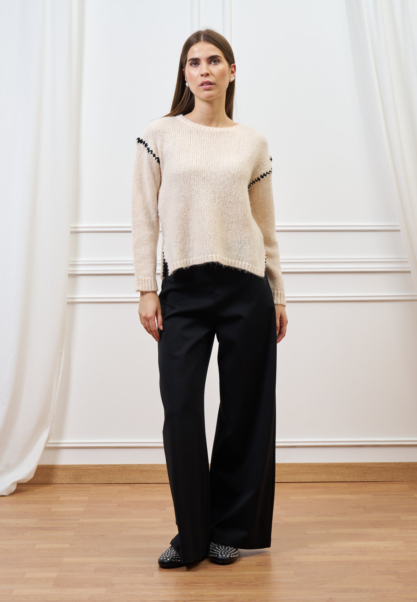 Pantalone palazzo in jersey