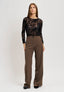 T-shirt in tulle flock  - NERO