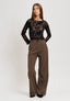 T-shirt in tulle flock  - NERO