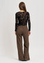 T-shirt in tulle flock  - NERO
