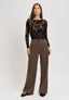 T-shirt in tulle flock  - NERO