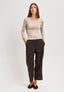 T-shirt girocollo in modal - BEIGE