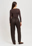 T-shirt girocollo in modal - MARRONE