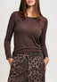 T-shirt girocollo in modal - MARRONE