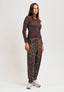 T-shirt girocollo in modal - MARRONE